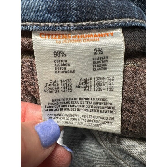 Citizens Of Humanity Size 26 Denim Ombré‎ Jean Shorts Cut Offs Frayed Hem #I3-5 - Picture 6 of 10